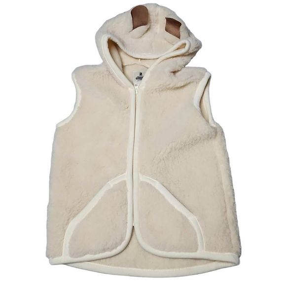 Coldbreaker wool pile animal ear hood full zip winter vest - Picture 1 of 6